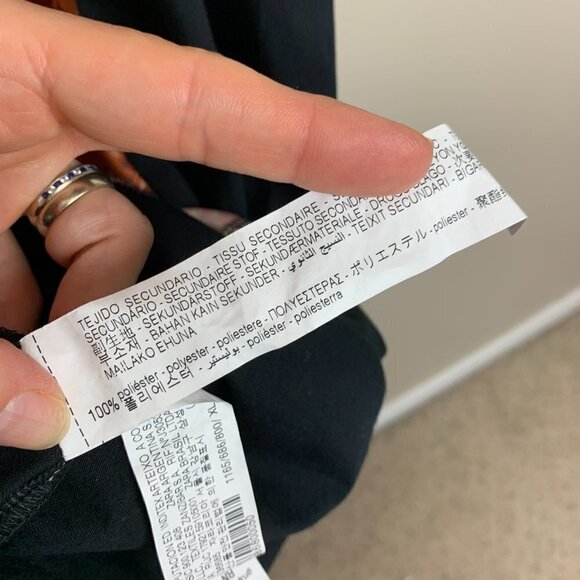 Zara Basic Chain Printed Midi Dress Black Knit Size XL - Picture 6 of 7